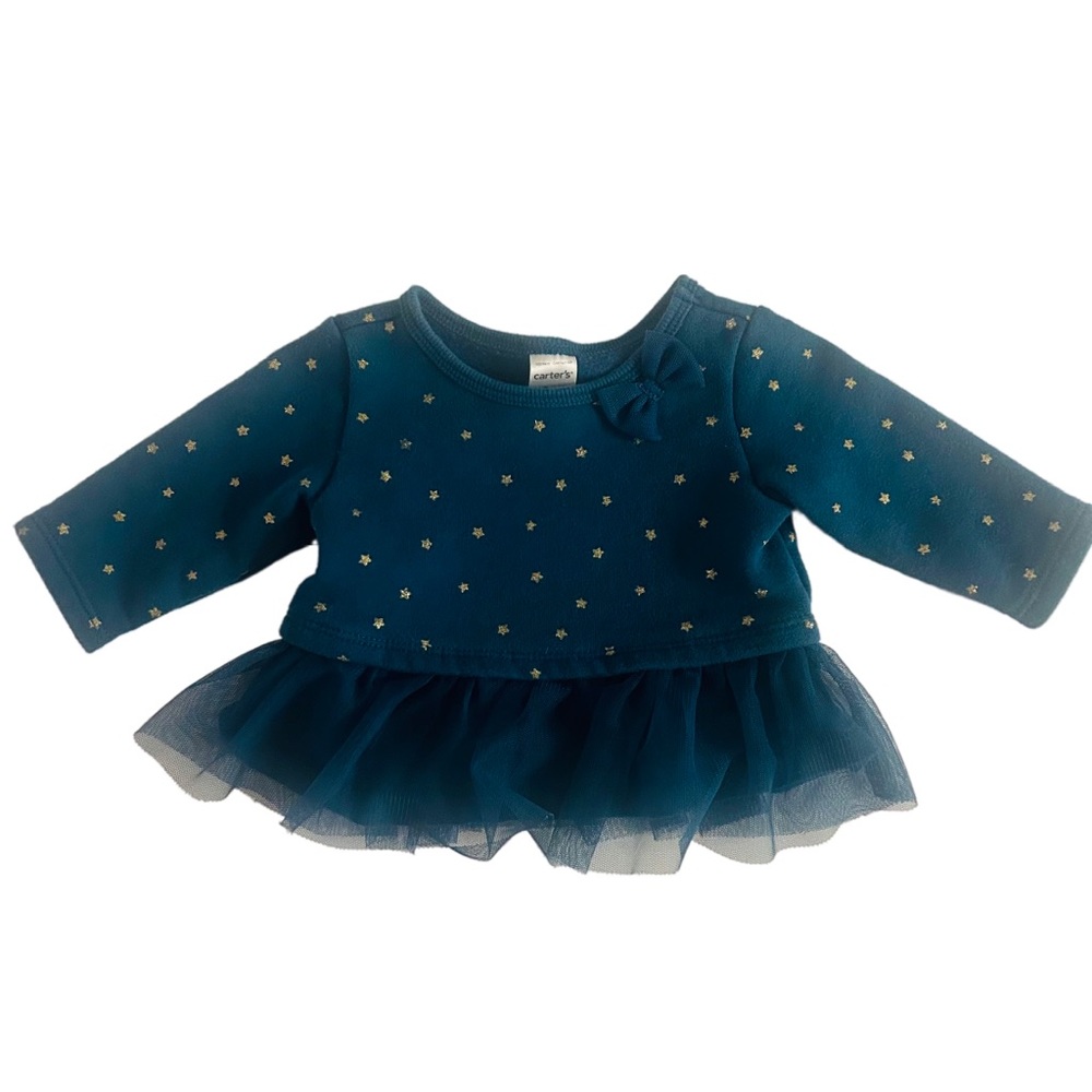 💖5/$25 SALE💖 0-3M Carter's Baby Girl Starry Tutu Long Sleeve Top